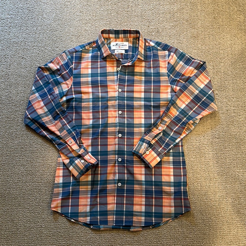 Mizzen+Main Button Down Shirt- Sz Medium- Trim Fit